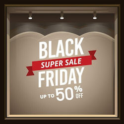 Houseart Αυτοκόλλητο Βιτρίνας Black Friday 78x69cm Μαύρο 26-304 1τμχ Houseart Αυτοκόλλητο Βιτρίνας Black Friday 78x69cm Μαύρο 26-304 1τμχ