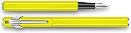 Caran D'ache Writing Pen Medium Yellow made of Aluminum with Blue Ink