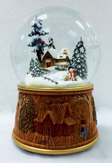 Weihnachtliche Schneekugel mit Schneemann 1Stück