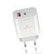 Leewello Зарядно без кабел с USB-A порт и USB-C порт 20W Бял (Lw-153)
