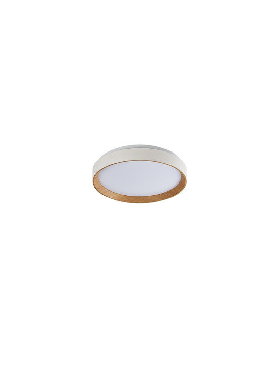 Sun Light Μεταλλική Πλαφονιέρα Οροφής με Ενσωματωμένο LED σε Λευκό χρώμα