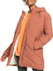 Roxy Lang Damen Puffer Jacke für Winter Orange