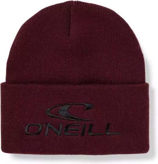 Knitted Beanie Cap Burgundy