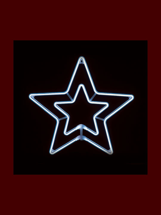 Aca Plastic Illuminated Christmas Decorative Pendant Star 55x55cm Cold White