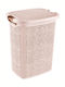Viosarp Laundry Basket Wooden with Cap 47x39x58cm Pink