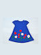 Happy Button Kids Dress Short Sleeve Blue