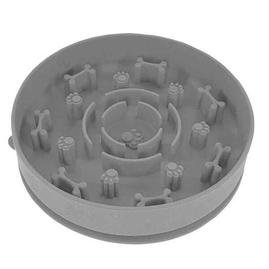 Nobby Bol din silicon Mâncare Hrănire lentă pentru Câine 16cm în Culoare Gri