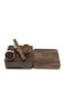 Legend Accessories Cufflinks from Wood in Brown Color