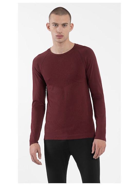 4F Men's Long Sleeve Blouse Burgundy