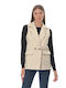 G Secret Long Women's Vest with Buttons White