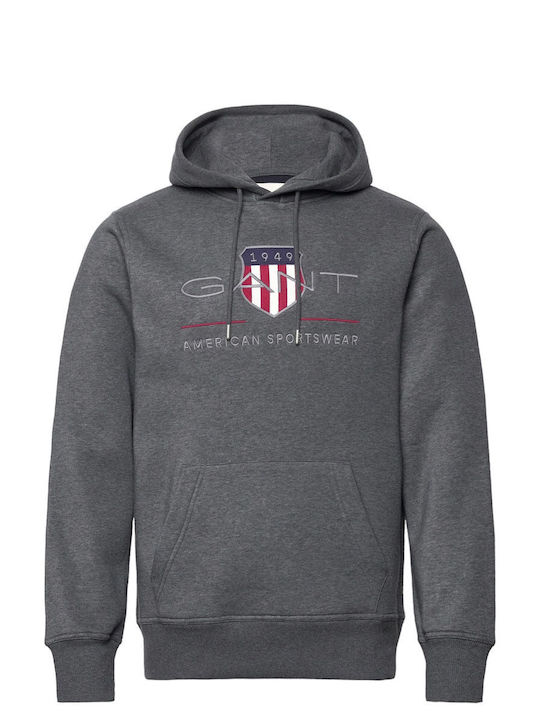 Gant Archive Shield Herren Sweatshirt mit Kapuze Gray