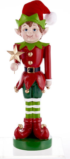 TnS Christmas Plastic Figure Elf Red Length 13cm