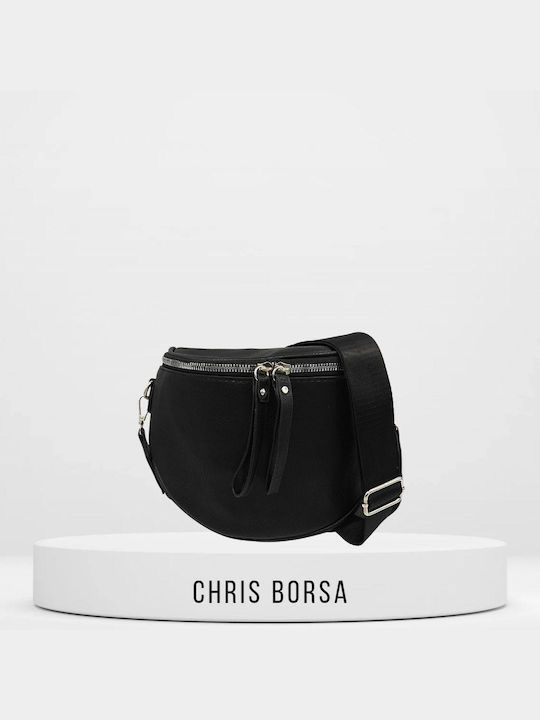 Chris Borsa Γυναικεία Τσάντα Ώμου Μαύρη