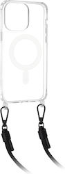 Techsuit Acrylic Magsafe Back Cover Silicone with Strap Black (iPhone 15 Pro) KF2315744