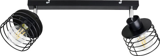 Adviti Πλαφονιέρα Οροφής Μαύρη με Ντουί E27