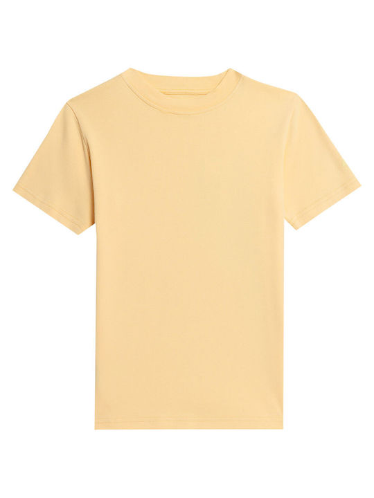 4F Women's Blouse Cotton Short Sleeve Yellow