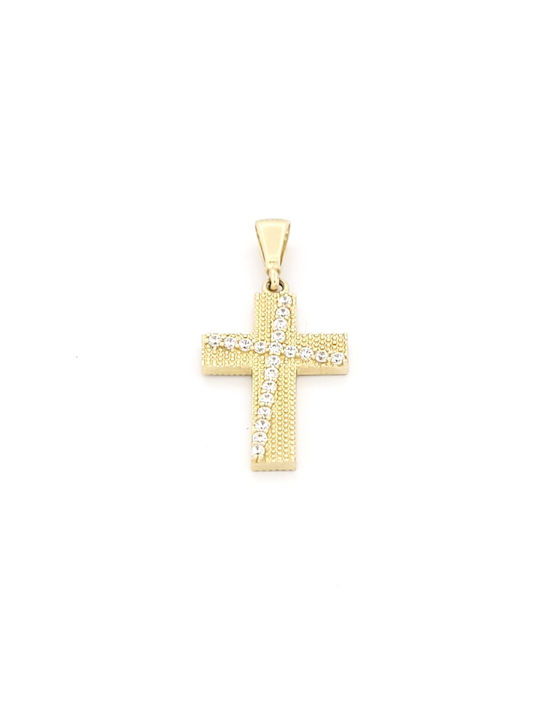 Kirkikosmima Damen Gold Kreuz 14K mit Kette