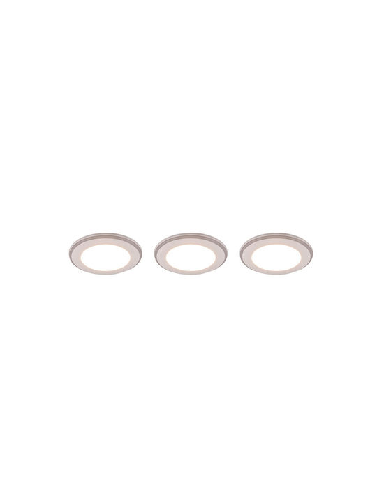 Trio Lighting Στρογγυλό Πλαστικό Χωνευτό Σποτ με Ενσωματωμένο LED και Θερμό Λευκό Φως Λευκό 4x4εκ.