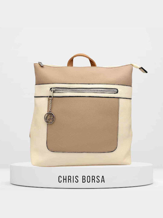 Chris Borsa Women's Bag Backpack Beige