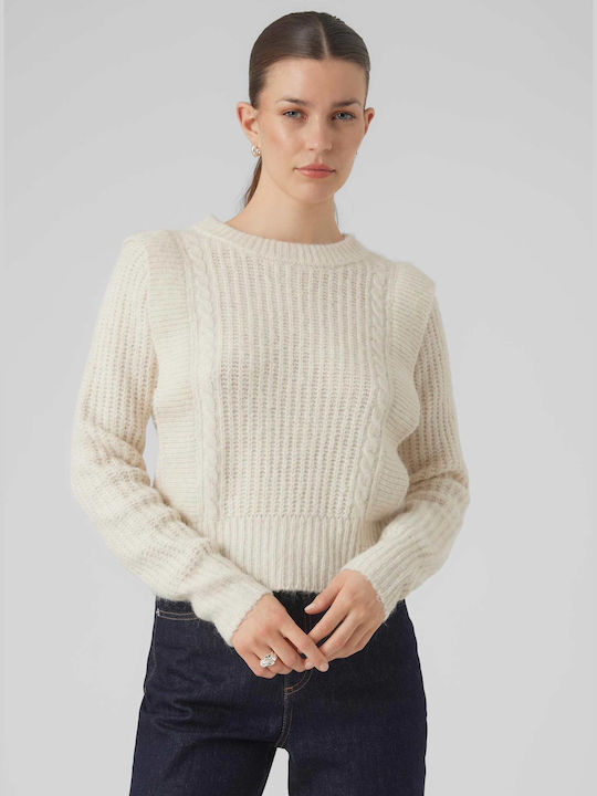 Vero Moda Women's Long Sleeve Sweater Beige