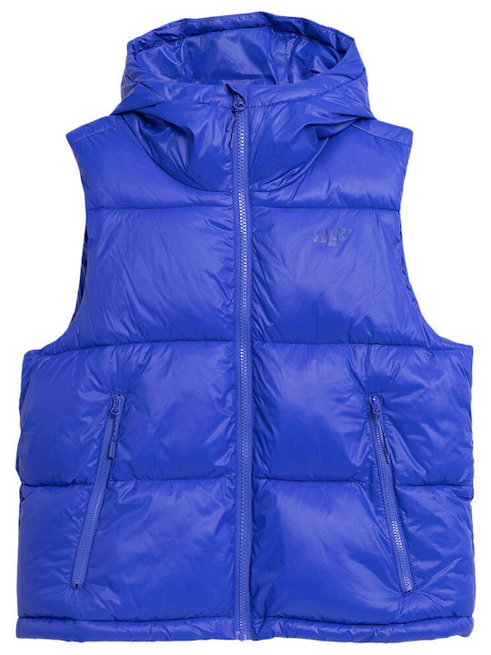 4F Women's Short Puffer Jacket for Winter Blue