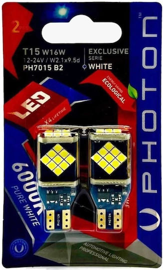 Photon Лампи Автомобила W16W Canbus LED 6000К Хладно бяло 12-24V 2бр