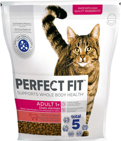 Perfect Fit Adult 1+ Dry Food for Adult Sterilized Cats with Calf 1.4kg