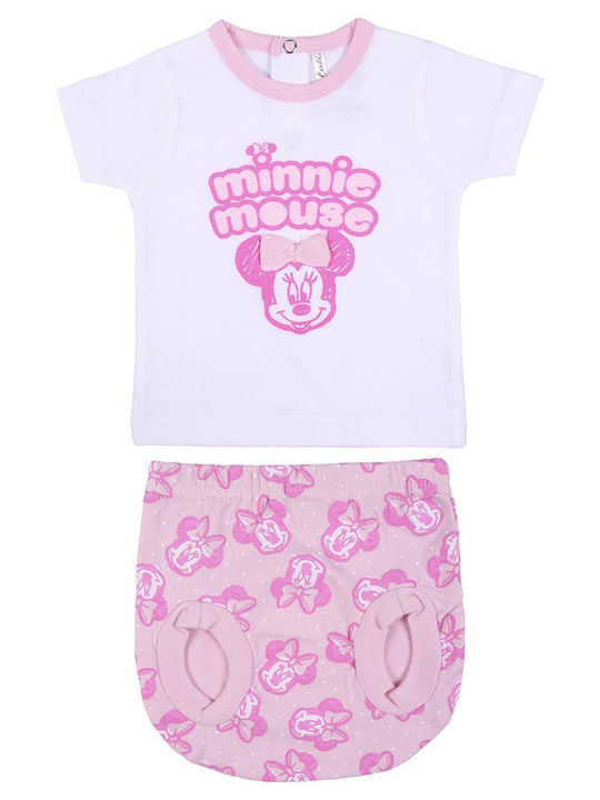 Kinderbekleidungssets mit Sommer Shorts 2 Stück Weiß Minnie