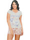 Kal-tsa Winter Damen Pyjama-Oberteil Weiß
