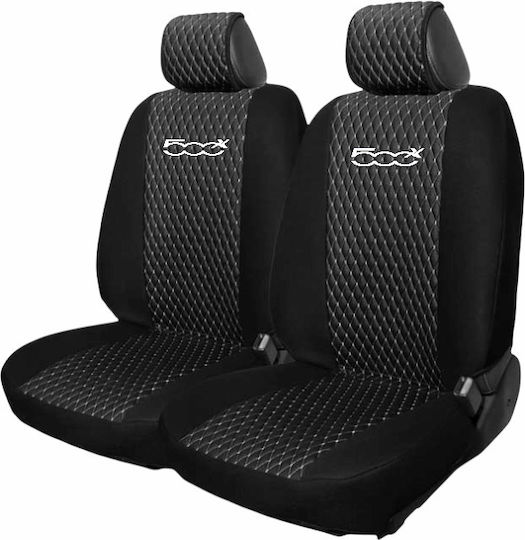 Front Car Covers 2pcs Leatherette Black