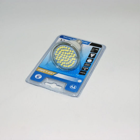 LED крушка 5W за фасунга E14 Хладно бяло 450лм