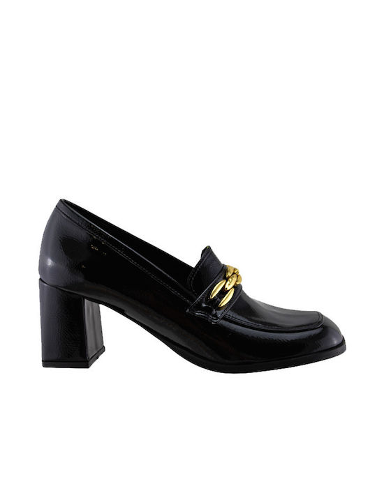 Stefania Patent Leather Black Heels