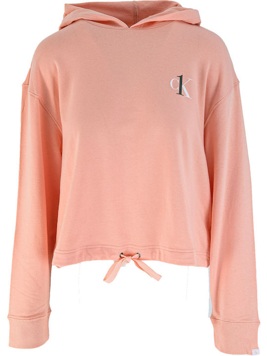 Calvin Klein Women's Long Hooded Sweatshirt Pink