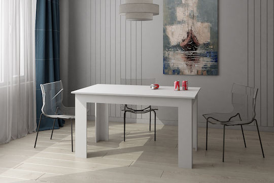 Hazel Τραπέζι Κουζίνας Ξύλινο Λευκό 120x80x75εκ.