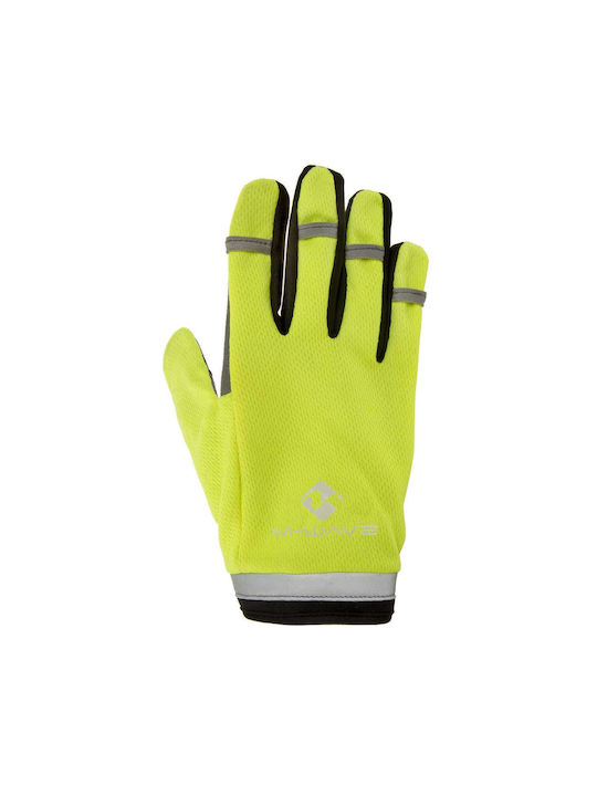 M-Wave Voll Finger Männliche Fahrradhandschuhe Gelb