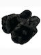 Winter Damen Hausschuhe mit Fell Schwarze