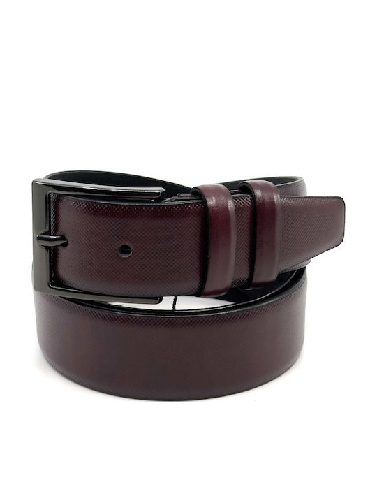 Legend Accessories Herren Gürtel Leder Burgundisch