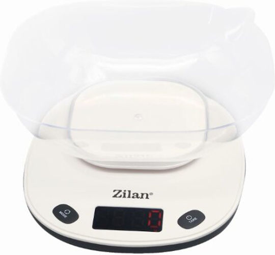 Zilan Ψηφιακή Ζυγαριά Κουζίνας με Κάδο έως 5kg Λευκή