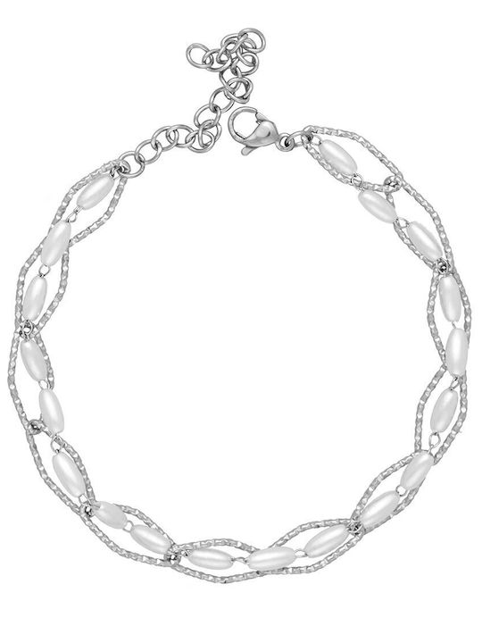 Excite-Fashion Bracelet Chain made of Steel with Pearls