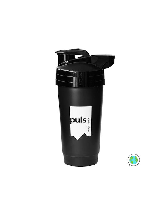 Puls Nutrition Shaker Πρωτεΐνης 700ml Πλαστικό Μαύρο