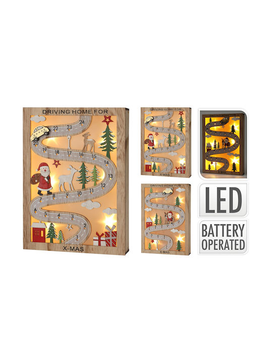 Illuminated Christmas Wooden Figure Height 28cm Decorative (Μiscellaneous Designs/Colors)