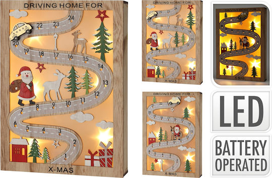 Illuminated Christmas Wooden Figure Height 28cm Decorative (Μiscellaneous Designs/Colors)