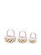 Kaemingk Set Weihnachtliche Brotkörbe Holz Beige L28xB28cm. 3Stück