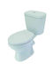 Gloria Rea Λεκάνη Δαπέδου με Καζανάκι Χωρίς Κάλυμμα Λευκή
