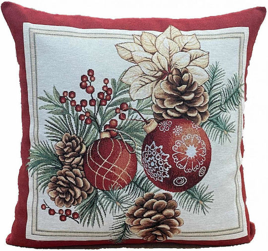 Linea Home Husă Decorativă de Crăciun pentru Pernă Pătrată Roșu 45x45buc