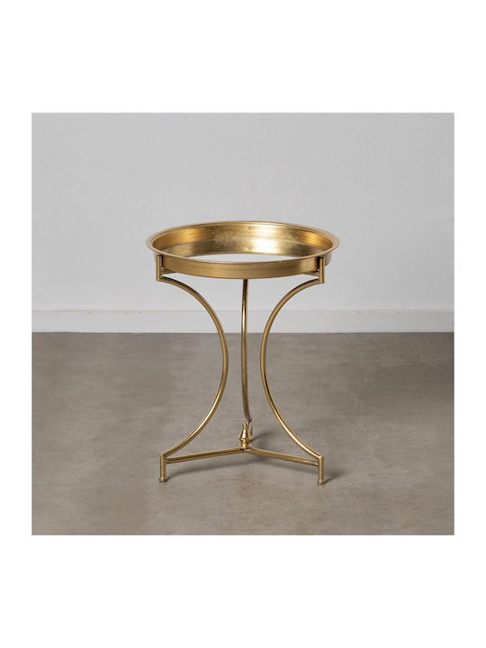 Round Glass Side Table Gold L51xW51xH63cm