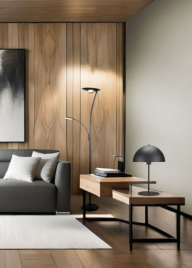 Trio Lighting Metal Table Lamp for Socket E27 with Black Shade and Base