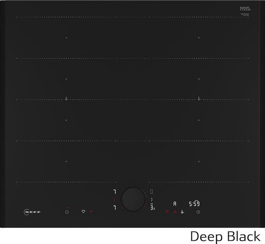 Neff N 90 Smart Induction Cooktop With Frame Autonomous with Child Lock Function 61.4x52.7εκ. Deep Black