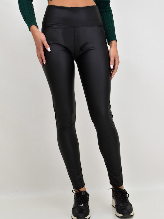 Potre Frauen Lang Leggings mit Fleece-Futter Schwarz