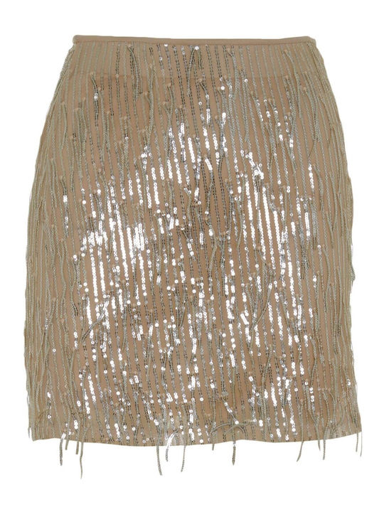 Only Mini Skirt in Beige color